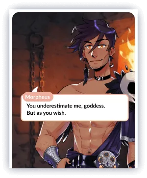 In-game screenshot: a character speaking in a dialogue bubble during gameplay.